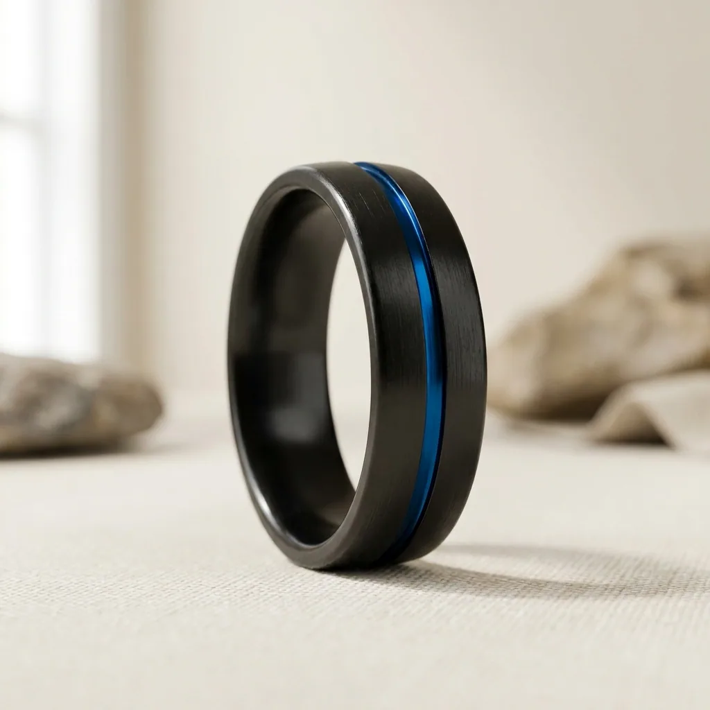 Colour line on black, One narrow line of real colour through matte black.