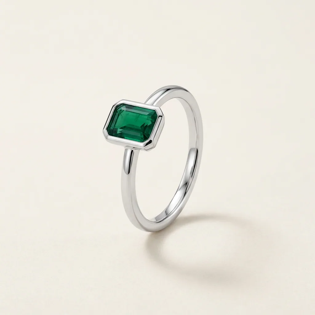 Emerald bezel, An emerald, in a protective rim, and only in a rim.
