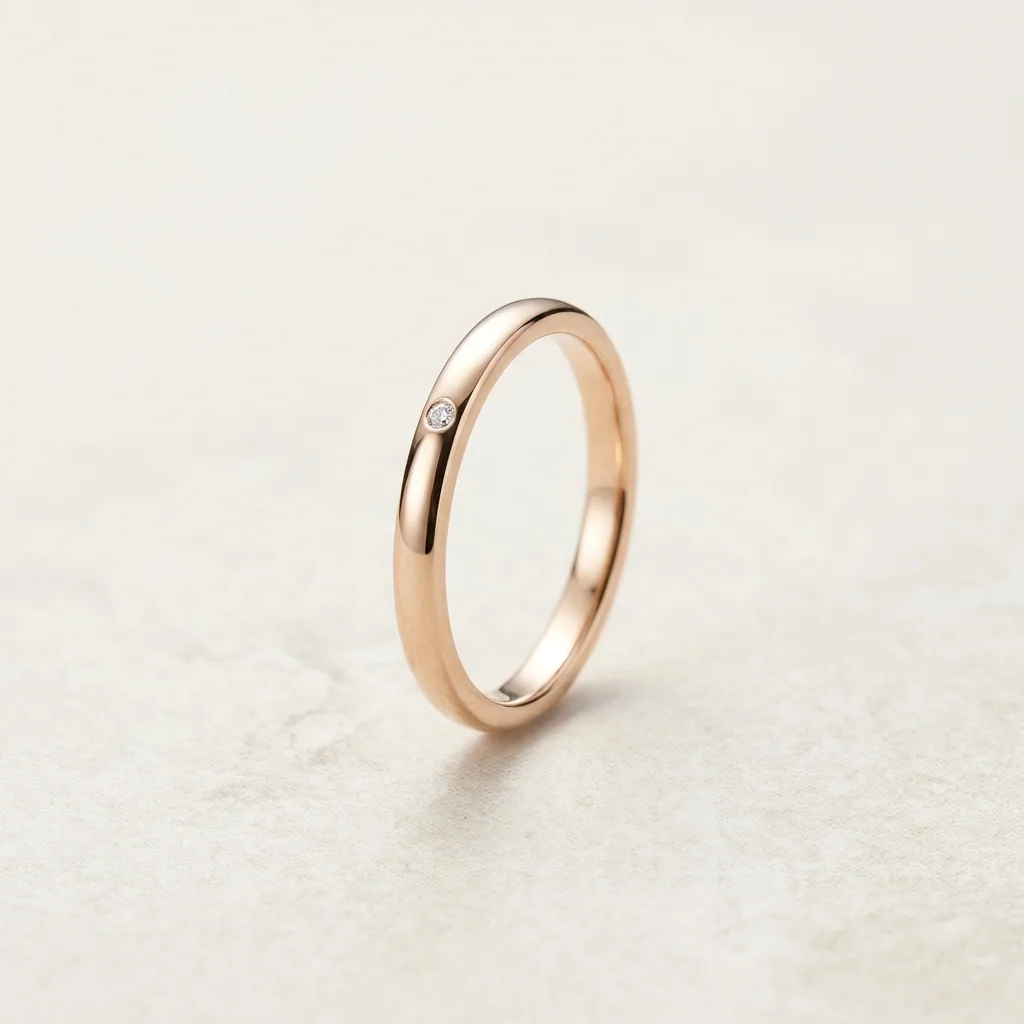 Promise band, Slim, hallmarked, with one small stone. Not everything has to be a statement.