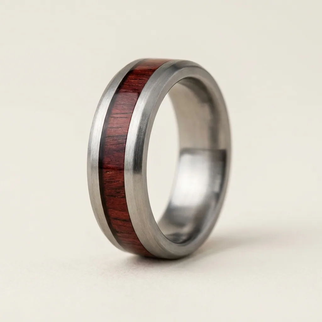Wood inlay, Real wood, set into a titanium channel.